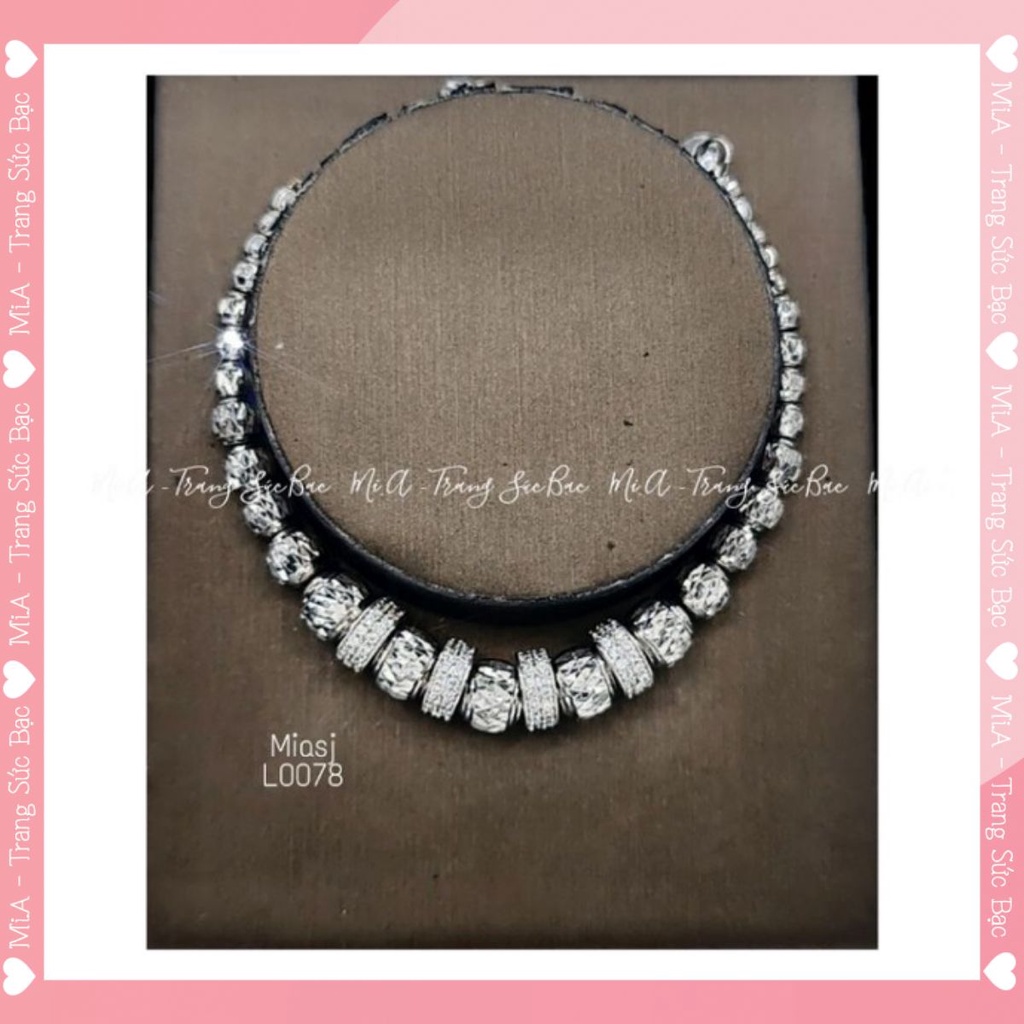 Lắc tay bạc Ý Italy xi bach kim 18K cao cấp L0078