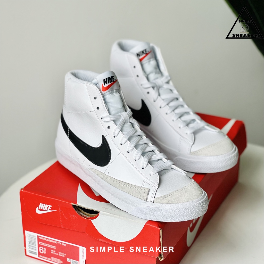 Giày Nike Blazer Chính HãngFREESHIP Nike Mid Blazer Vintage 77 Auth- Giày Thể Thao Cổ Cao Dáng Classic- Simple Sneaker