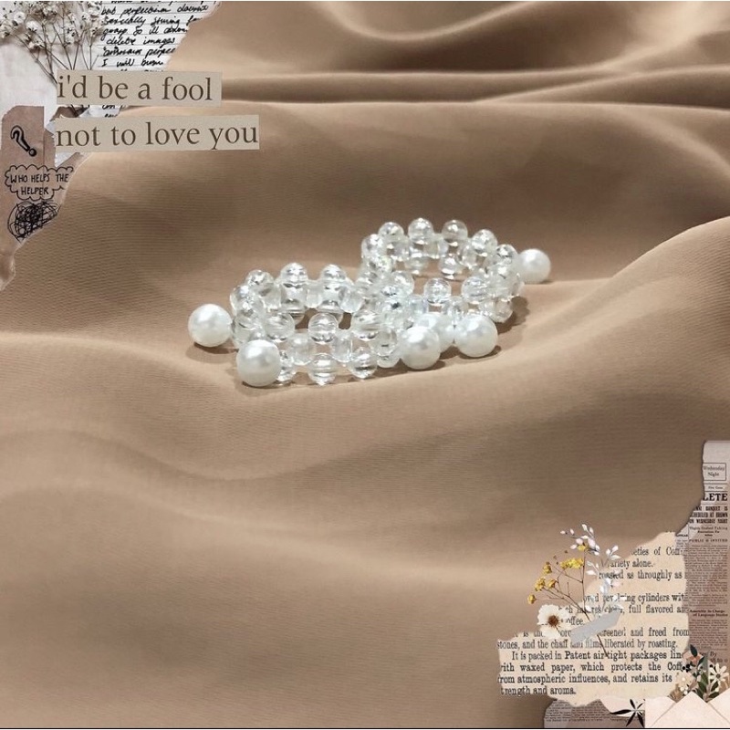 Nhẫn kết hạt cườm hologram 4mm | rings by dacrab.town