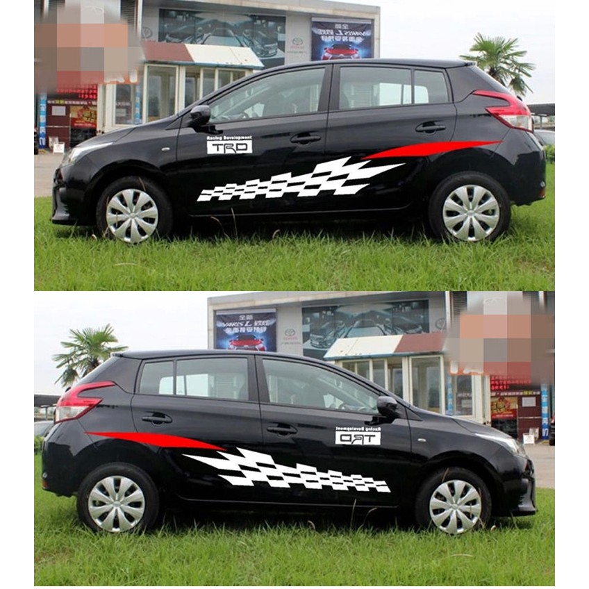 Bộ tem dán sườn xe kẻ Caro D-538