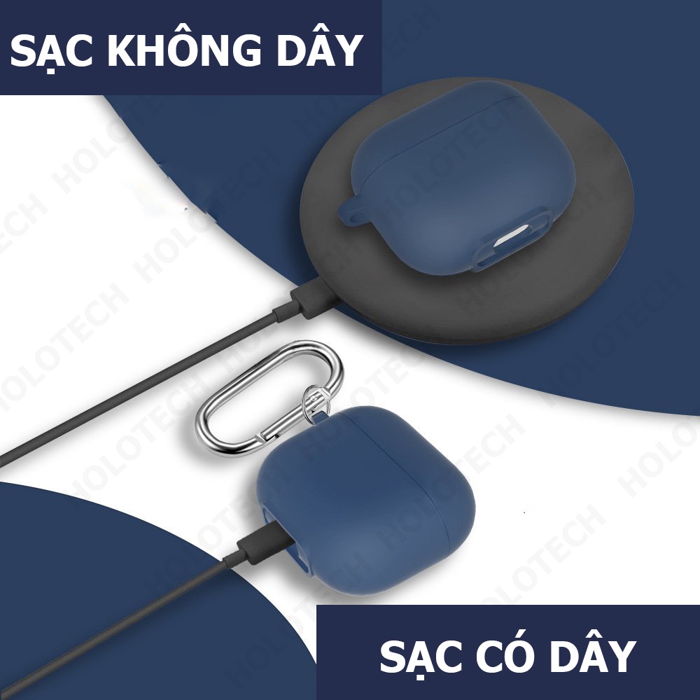 Bao da tai nghe airpods pro HOLOCOM V02 - Case silicon bảo vệ airpod pro kèm móc khóa - Chống va đạp - Chống trầy xước