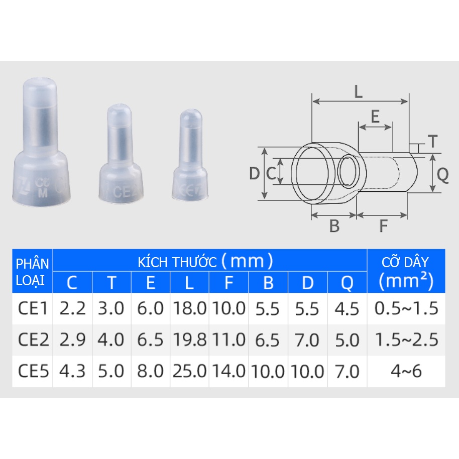 Đầu cốt nón CE1X