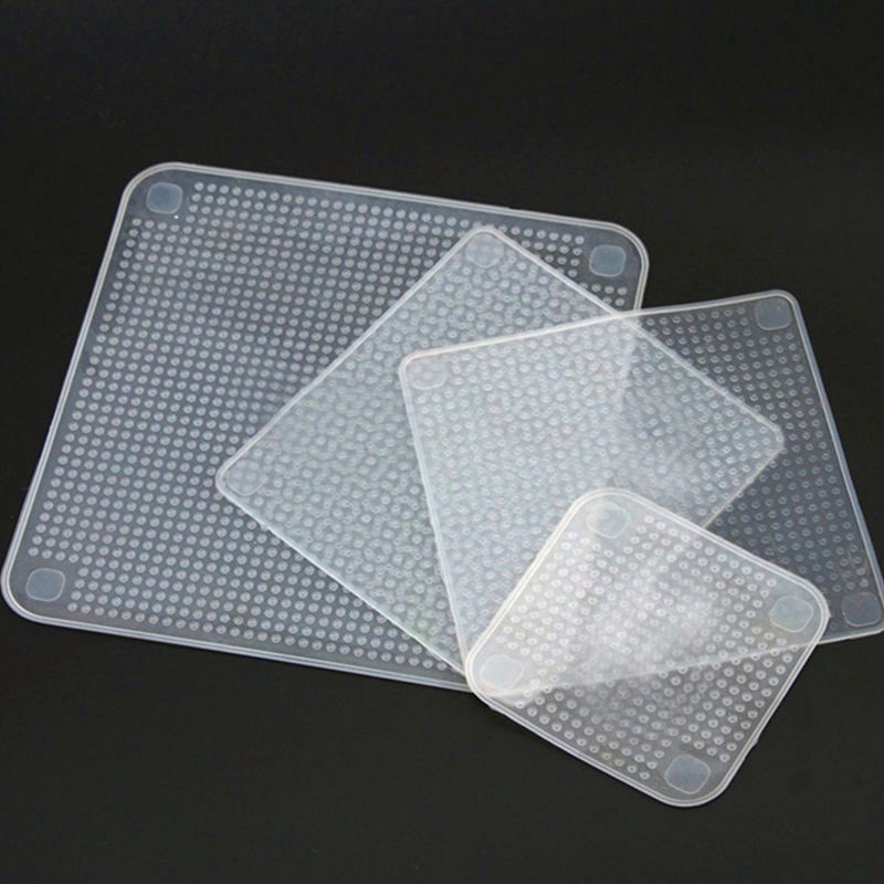 Set 4 miếng silicon bọc bảo quản thực phẩm kiểu dáng tiện dụng