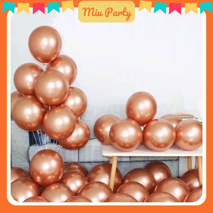 Set 10 Bong Bóng Siêu Nhũ Nhiều Màu Trang Trí Sinh Nhật, Tiệc Tùng