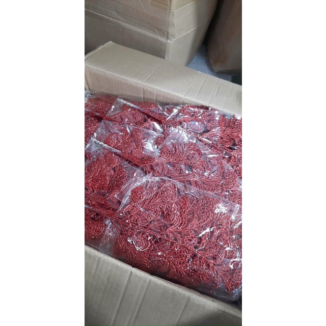 Lá xoăn nhỏ  phủ nhũ, kim tuyến dùng trang trí tháp bánh, tháp nước, oản tài lộc | Phụ kiện trang trí