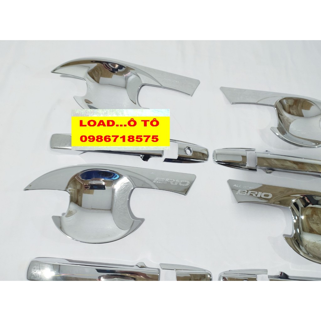 Bộ Ốp Tay Nắm, Hõm Cửa Honda Brio 2022-2019 Nhựa ABS Mạ Crom Cao Cấp