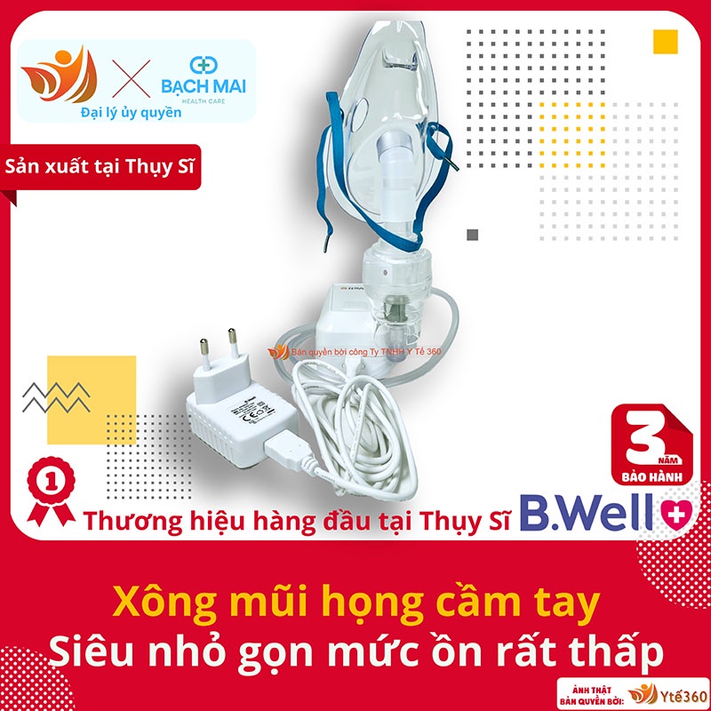 Máy khí dung xông mũi họng cầm tay b well med 120 sản xuất tại thụy sĩ bảo - ảnh sản phẩm 2