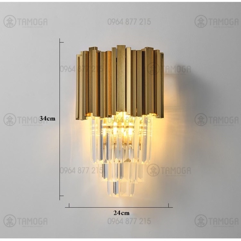 Đèn ốp tường, đèn tường trang trí pha lê 0609