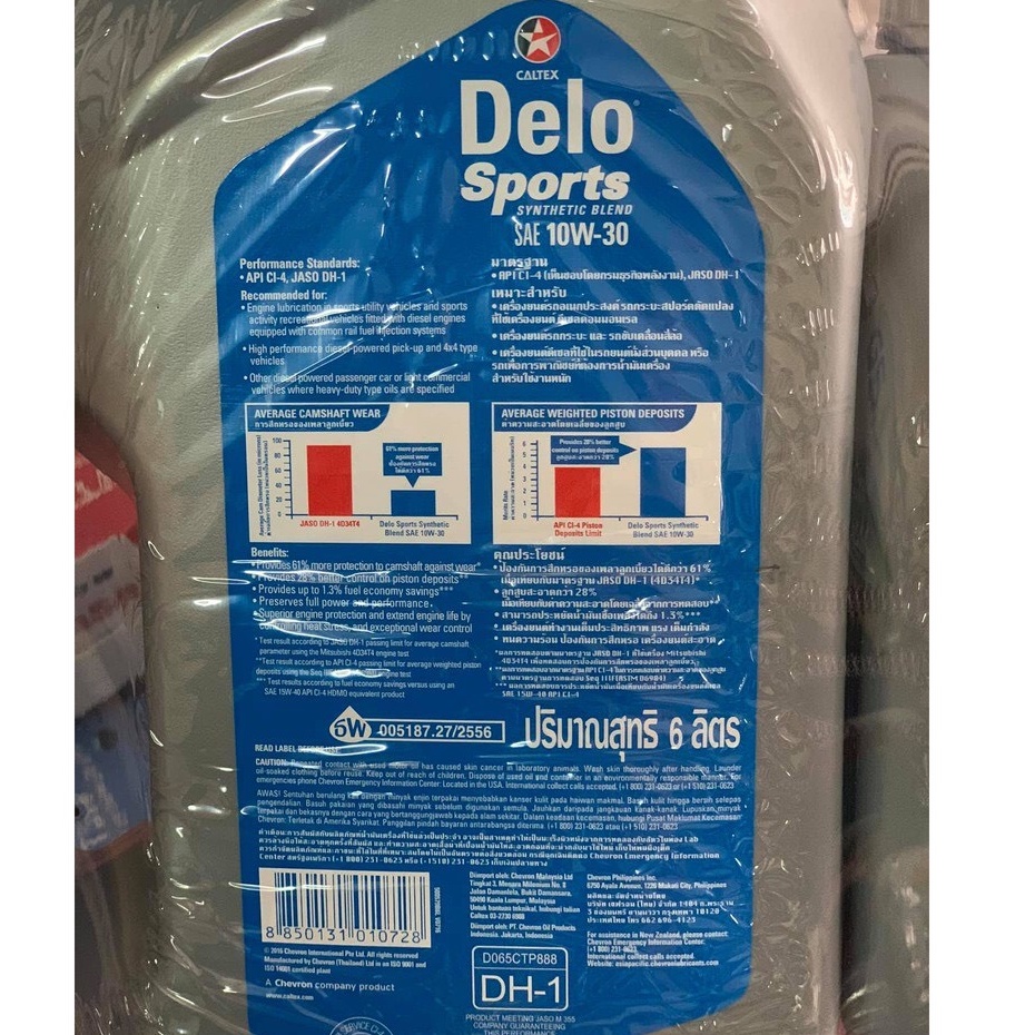 Nhớt ô tô Caltex Delo Sports Synthetic Blend 10w30 cho máy diesel [ 7L ]