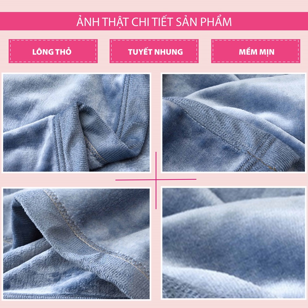 Chăn lông thỏ, chăn lông tuyết muji sử dụng 4 mùa cao cấp siêu ấm ( Size 2m x 2m3 )
