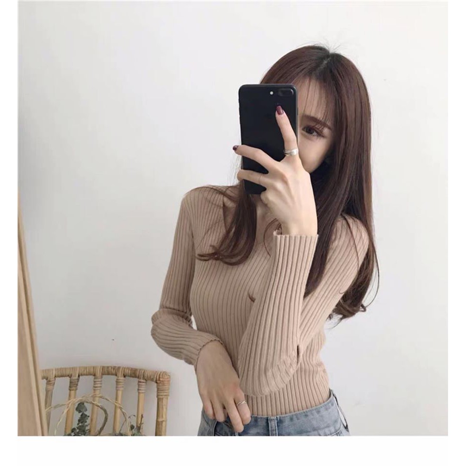 Áo len cổ tim đũa bao giá, bao chất