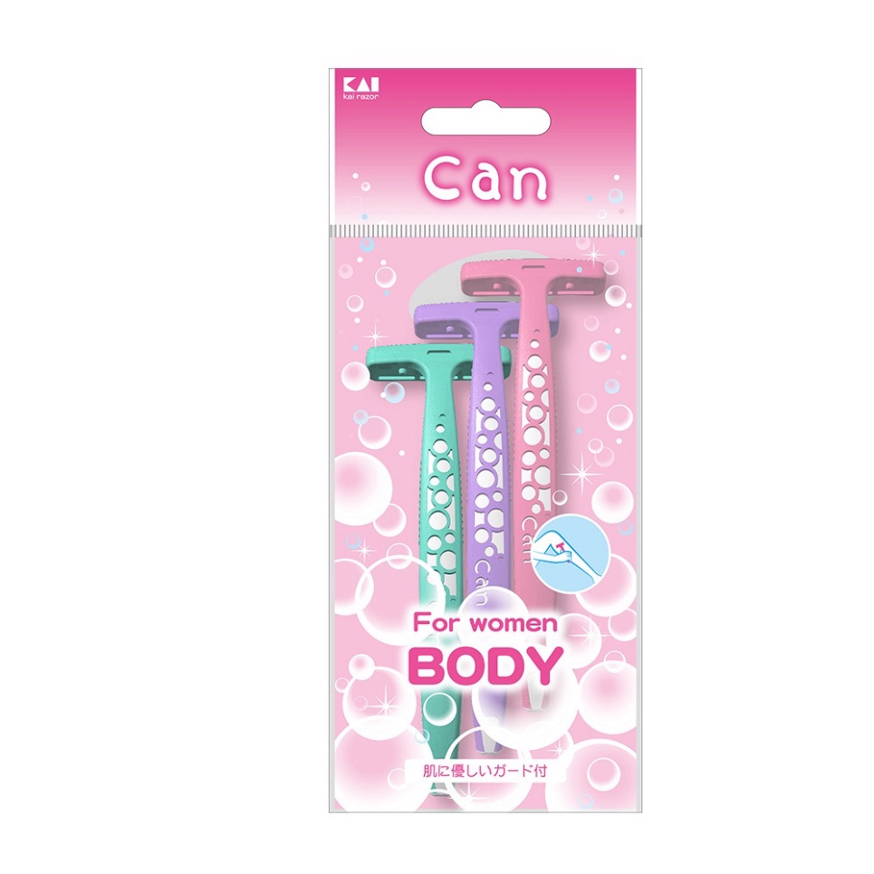 Dao Cạo Lông Đa Năng Cho Nữ Set 3 Cái For Women Body KAI Nhật Bản Từ Thép Không Gỉ Kháng Khuẩn