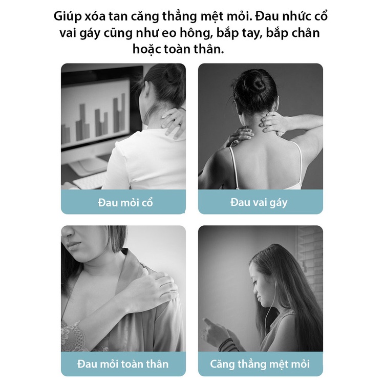 Máy Mát Xa Cổ Vai Gáy + Toàn thân Hunza H56 Chính Hãng, Máy Mát Xa Thư Giãn Trị Liệu Đa Năng