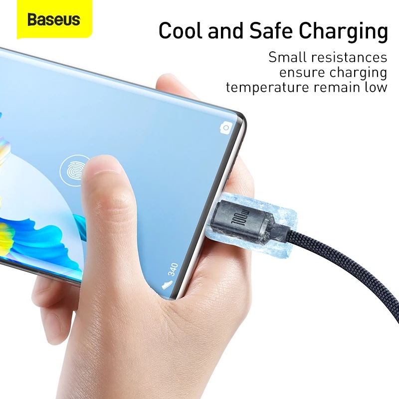 Dây sạc nhanh type C 100w - Cáp baseus bảo vệ dây sạc tối đa thiết kế độc đáo cho  Samsung oppo xiaomi huawei ...