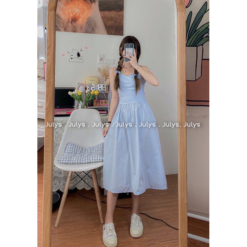 Váy hai dây thắt nơ lưng 3 màu