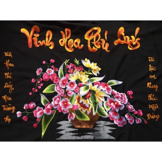 tranh thêu vi tính vinh hoa phú quý