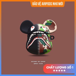 [Freeship - Ảnh Thật] Case Vỏ Bao Airpods Đựng Tai Nghe Airpod 1 2 Pro Bape Chất Liệu Silicon Dẻo