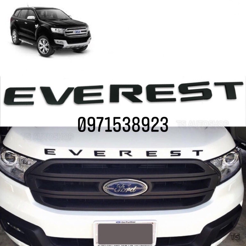 logo chữ RANGER EVEREST dán đầu xe FORD