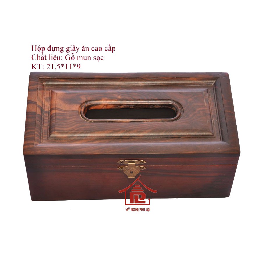Hộp đựng giấy ăn gỗ mun.