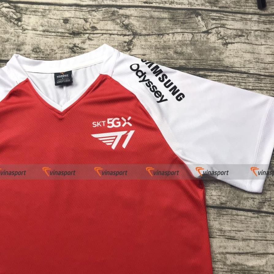 Áo game thi đấu Esports SKT T1 2021 màu đỏ trắng 2021