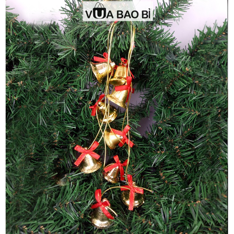 Set 10 chuông trang trí Noel - Dây chuông treo cây thông giáng sinh, vòng nguyệt quế