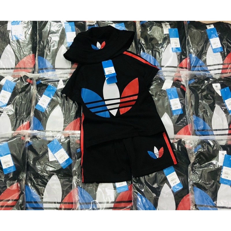 Set 3 chi tiết kèm mũ adi.das cho bé trai màu đen size từ 12-34 cân