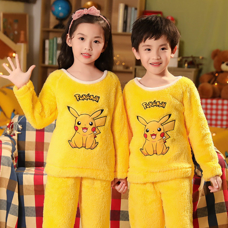 Bộ Quần Áo Ngủ Tay Dài Chất Len Lông Cừu Ấm Áp Thiết Kế Xinh Xắn Đáng Yêu Cho Bé