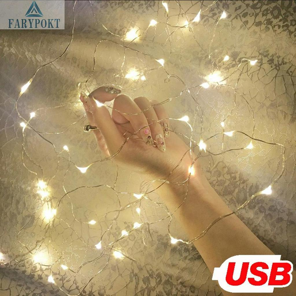 Dây đèn LED chống thấm nước màu sắc ấm áp USB tiện dụng trang trí tiệc
