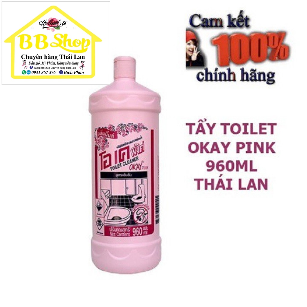 SGT Tẩy Toilet Okay Pink 960ml - Thái Lan hàng Chuẩn