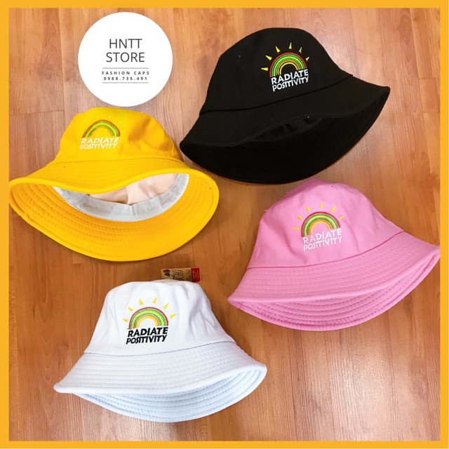 NÓN BUCKET CẦU VÒNG THÊU CHỮ THỜI TRANG PHONG CÁCH