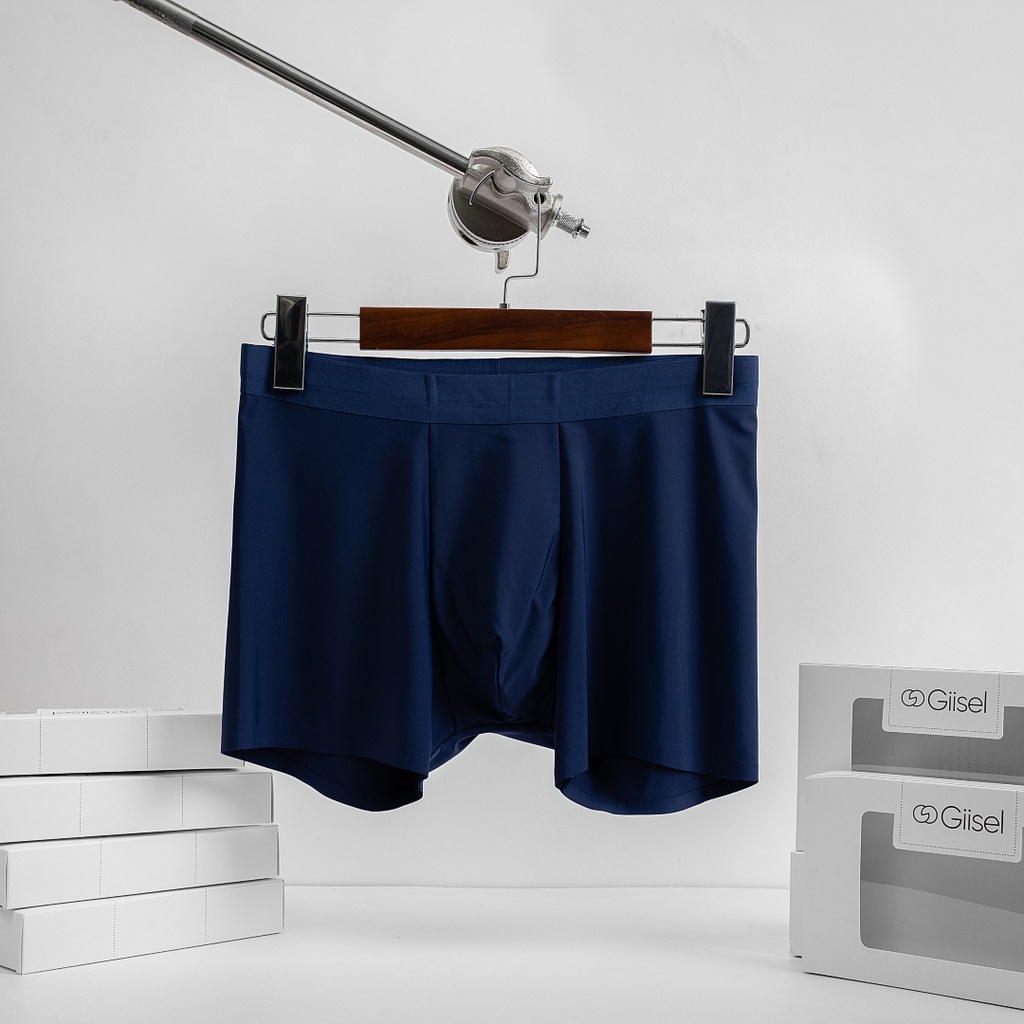 Combo 3 quần lót nam trơn - DÁNG SỊP ĐÙI BOXER - chất liệu cotton lụa - không đường may - thương hiệu Giisel