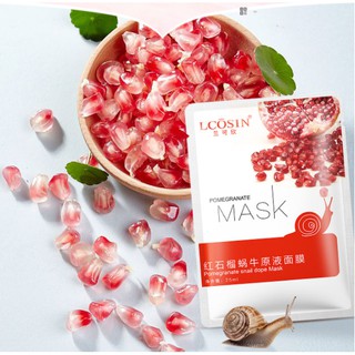 Lcosin - Mặt Nạ Giấy Lựu Đỏ Ốc Sên