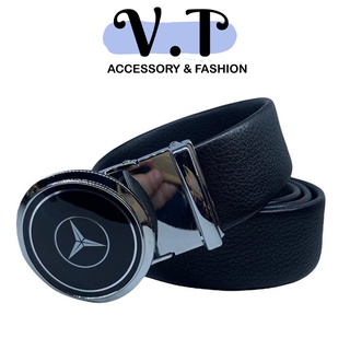 Thắt lưng nam, dây nịt mặt hình Mercedes thiết kế đơn giản màu đen, thắt lưng da cao cấp