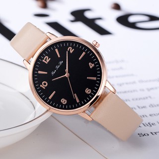 Đồng hồ analog máy quartz dây da màu trơn cho nữ