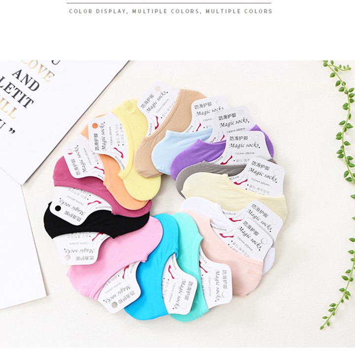 Tất nữ ngắn cổ chất liệu cotton mềm mại , không xù , thấm hút mồ hôi tốt ôm sát chân nhiều màu lựa chọn