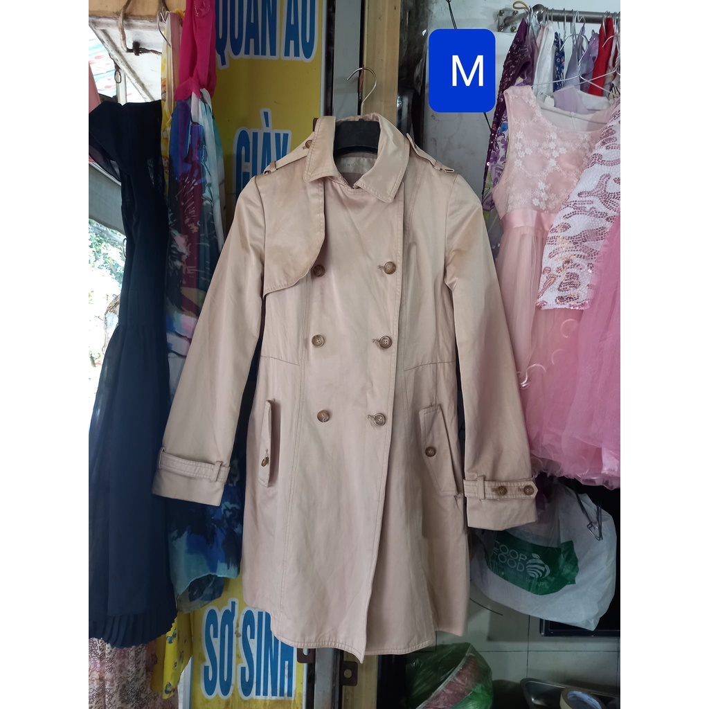 Áo khoác măng tô kem xám size M ms46