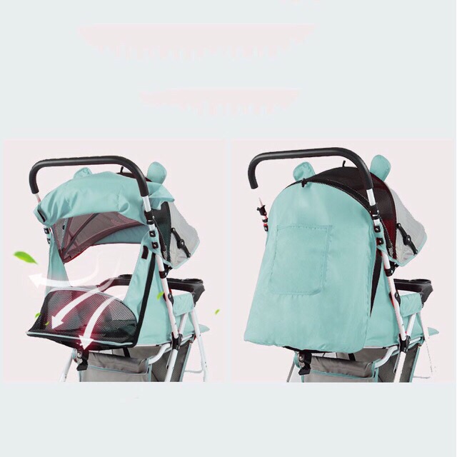 Xe đẩy cho bé sơ sinh 2 chiều 3 tư thế có nhạc chính hãng