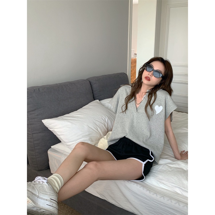 Áo dệt kim Xiaozhainv sát nách cổ chữ v thời trang cho nữ có 3 màu lựa chọn