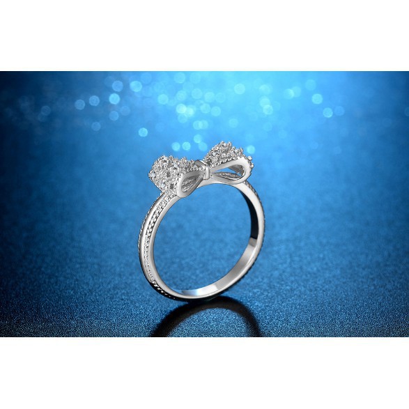 Nhẫn tinh thể bạc Plantinum Zircon thời trang