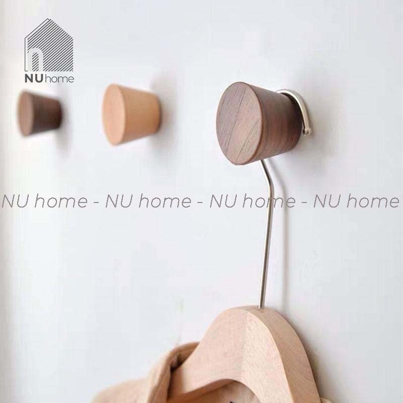 nuhome.vn | Móc gỗ treo đồ đơn giản hình nón phong cách tối giản trang trí mảng tường độc đáo