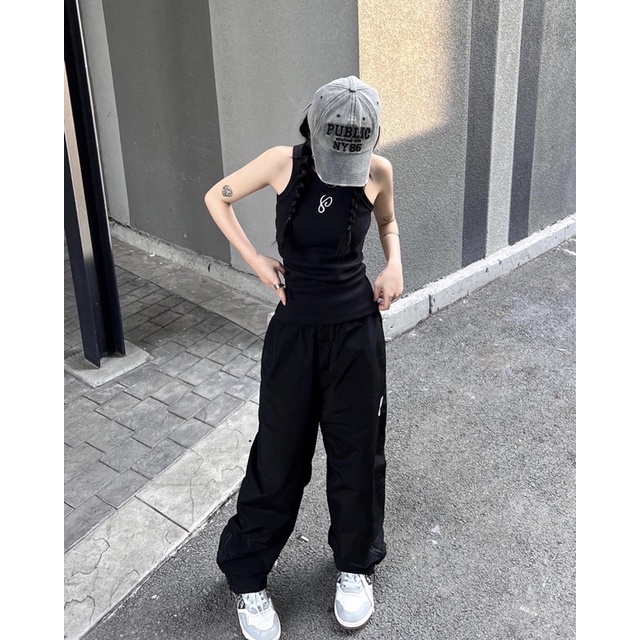 QUẦN DÙ UNISEX LOGO ZIPPER PANTS
