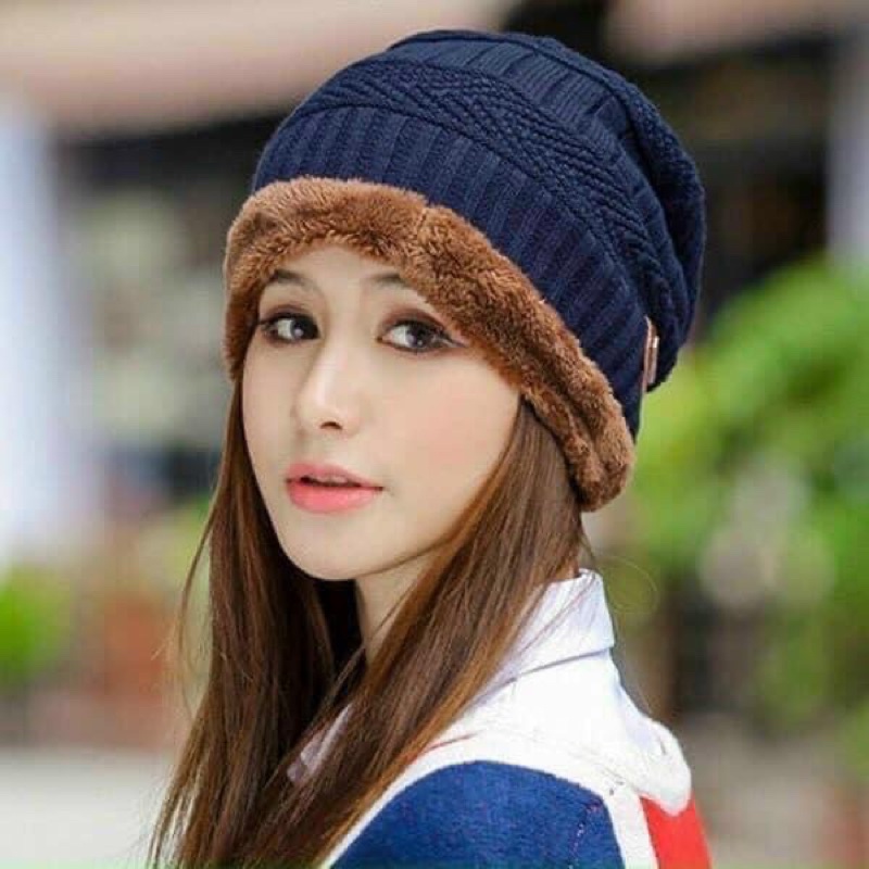 Sét mũ len kèm khăn có lót lông cho người lớn và trẻ em