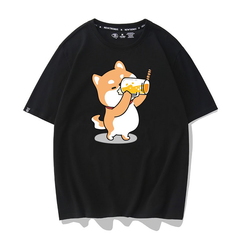 Áo Thun Chó Uống Bia Unisex Nam Nữ