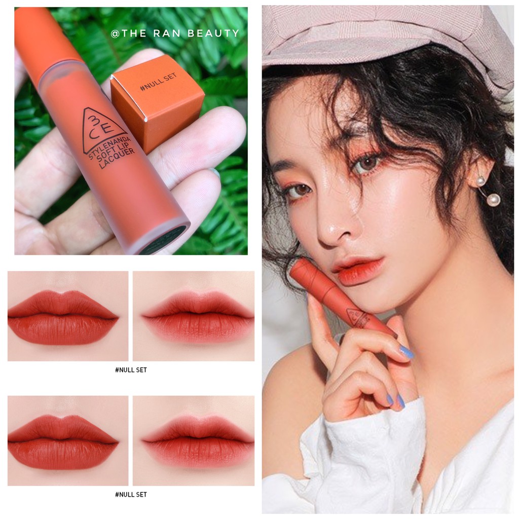 Son 3CE Kem Soft Lip Lacquer Màu Null Set