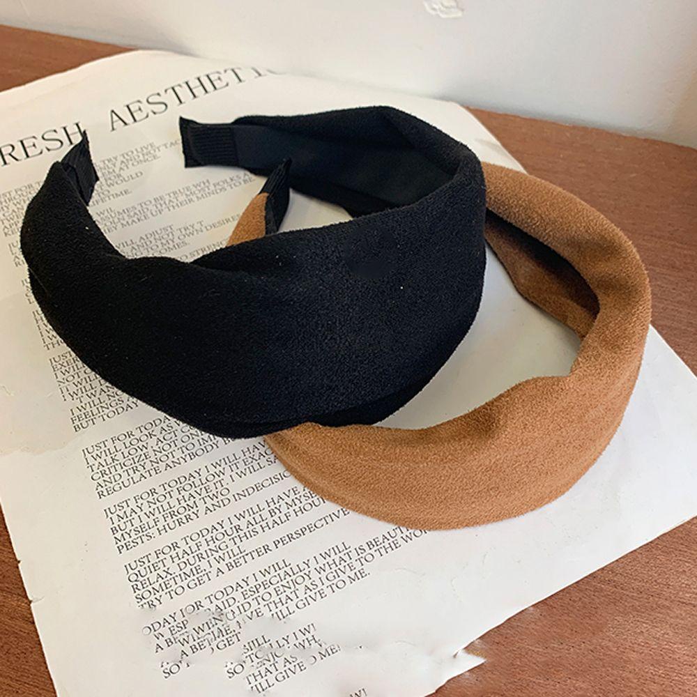 Băng Đô Cài Tóc Bản Rộng Màu Trơn Cổ Điển Sang Trọng Cho Nữ