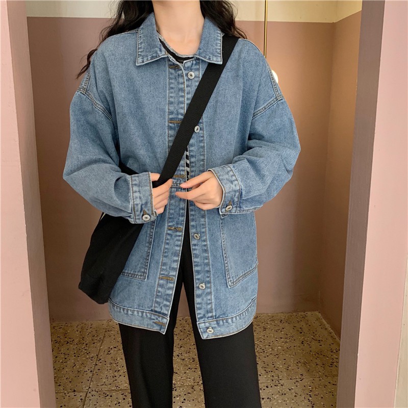 Sale 70% Áo Khoác Denim Dáng Dài Phong Cách Retro, blue,one size Giá gốc 430,000 đ - 106B127