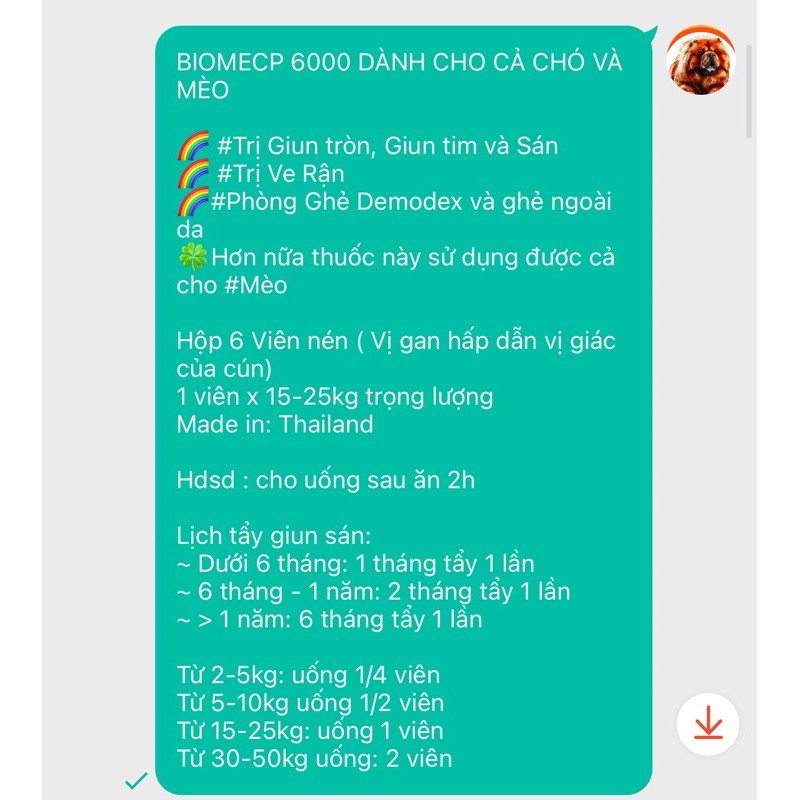 Viên nhai Biomecp 6000 hỗ trợ loại bổ ve rận và ZUN cho chó mèo