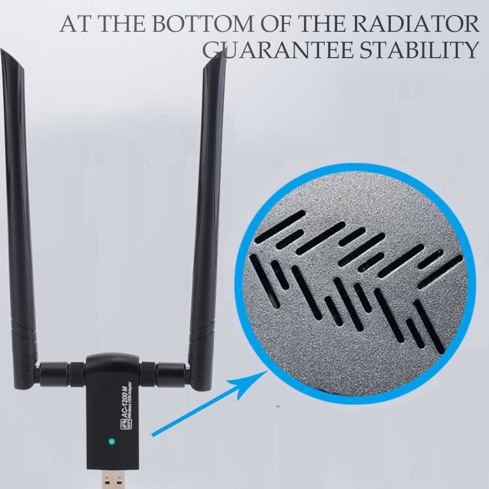 Card mạng không dây Thẻ mạng không dây USB 1200M Bộ thu WiFi Bộ thu không dây băng tần kép 5.8G / 2.4G cho PC | BigBuy360 - bigbuy360.vn