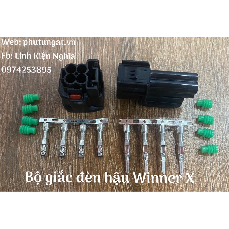 Bộ giắc đèn hậu Winner X _ Bộ giắc chống nước 4P 4 lỗ ( 1 bộ)