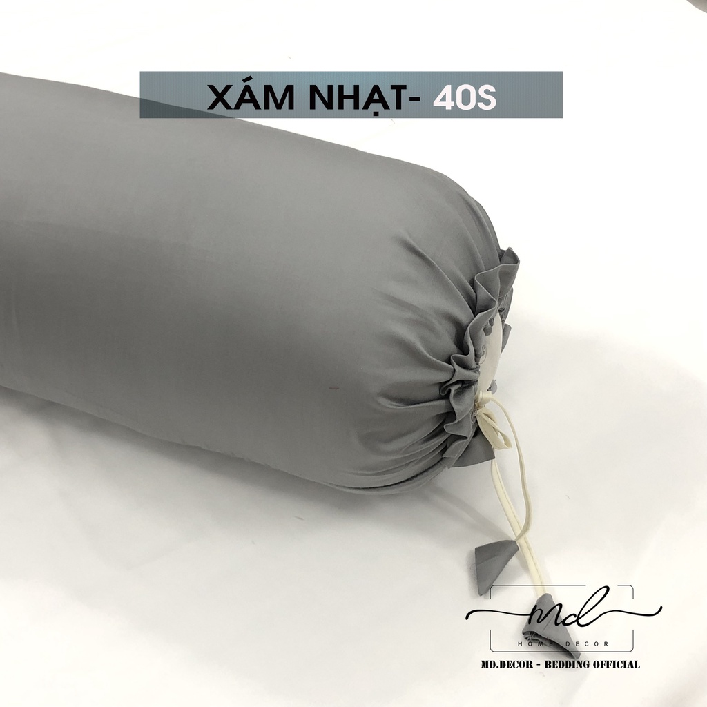 Vỏ gối ôm lụa Tencel 40S MD.Decor - Bedding cao cấp kích thước 35cmx100cm trơn màu dễ phối màu